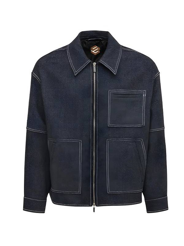 Mens Grey Denim Jacket